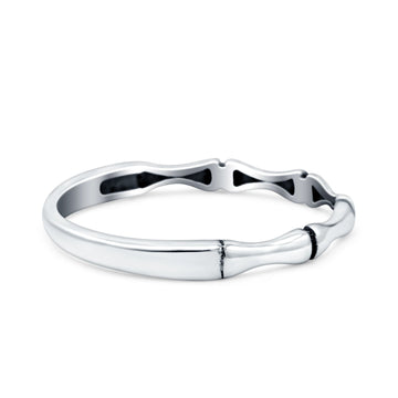 Bamboo Oxidized Band Solid 925 Sterling Silver Thumb Ring (2.5mm)